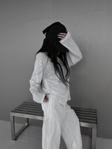 リネンシースルー長袖Tシャツ (2color)