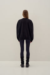 SWEATSHIRT EARTHYUSE NEEDLEWORK - BLACK