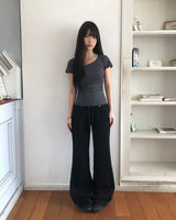 ヒエルローライズブーツカットバンドパンツ