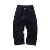 Velvet denim work pants / Dark navy