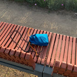 Nylon pouch bag - BLUE / MUSTARD