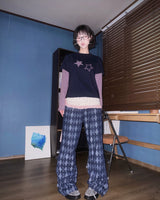 (2color) Jジャカードブーツカットデニムパンツ