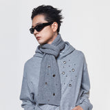 (DUC) Eyelet Stud Muffler Gray