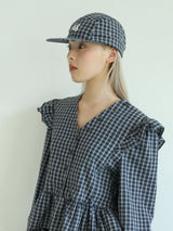 CHECKERED CAMPCAP(NAVY)