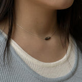 [CCNMADE] Silver Chain Glass Necklace