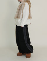 Tier Bambi Fake Fur Hooded Vest (Short Quilted)