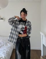 Everyday See-through Overfit Check Shirt