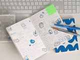 Seal stickers: White puppy, blue, green, 2-sheet set