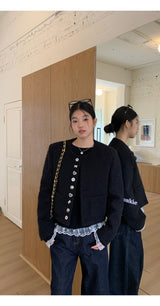 Unique Burton Round Quilting Tweed Jacket
