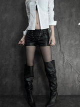 corset leather shorts