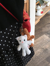 white cat carol keyring