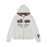 Wild Lettering Leopard Hoodie Zip-up 233197605