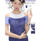 BETWEENAND “Magic Vine” Summer Lightweight Millennium Two-Piece Women’s Oversized-Neck Raglan Sleeve T-Shirt