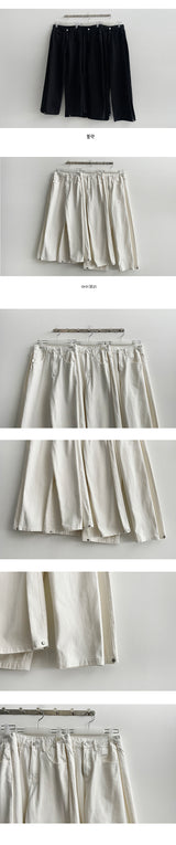 [3-tier length] [S–2XL] オフサイドタックワイドコットンパンツ (2 colors)