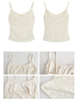 French Design Lace Sleeveless T-shirt