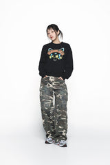 25SS DAMAGE WASHED WIDE CARGO PANTS CAMO