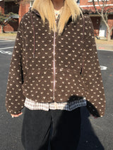 Dotty Pogle Quilted Hooded Zip-Up (3c)