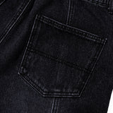 DIAGONAL CUT DENIM PANTS
 - BLACK