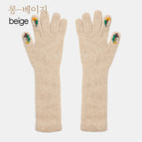 two hole long touch finger gloves 5colors