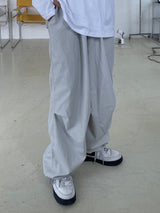Offbeat Silver Ring Nylon Balloon Pants 2C