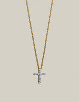Cross Rope Chain Necklace Silver-L