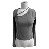 Basic Front Strap Long Sleeve Golf T-Shirt (4 Colors)
