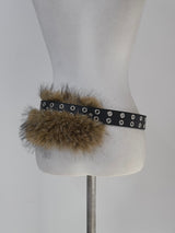 eyelet fur belt (2color)