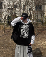 サッドレイヤードオーバーサイズフーディ