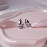 [Hearts2Hearts Ian Piercing] ダイアモンドリングハギーズピアス - Silver Color