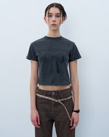 ネバーブレイククロップTシャツ　チャコール