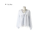 Anna Stripe Lace Frill Layered Blouse