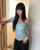ベイビン ワンショルダー ショートスリーブTシャツ
