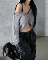 leather cargo string jogger wide pants