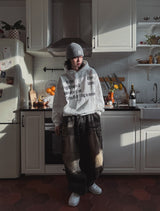 Lowkey Washing Quilting Balloon Denim Pants