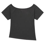 GLINT ONE SHOULDER CUBIC POINT UNBALANCE HALF T