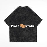 PEANUT STAIN - ビッグ ロゴ ウォッシュ ブラック オーバーサイズ Tシャツ