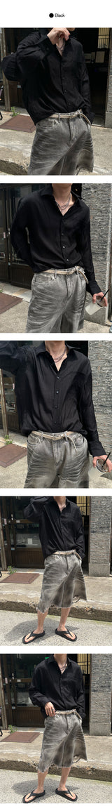 [S/S] サントリーニプリーツオーバーフィットシャツ (4color)