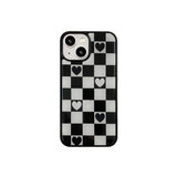 Heart checkerboard epoxy bumper case