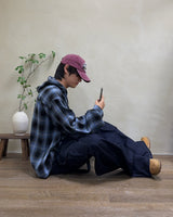 Detention Check Hooded Shirt (Blue)