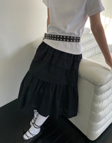 double eyelet leather belt