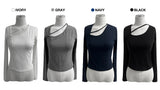 Basic Front Strap Long Sleeve Golf T-Shirt (4 Colors)