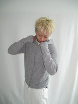 Slim Fit Finger Hole Ribbed Cropped Hood Zip-Up (2c)