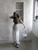 Pigment washed crop sleeveless