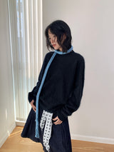 [High-Quality Line] カシミヤウール ソフトプルオーバー長袖ニットウェア