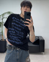 Turren Glitch Lettering Crop Short Sleeve Tee