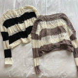 Summer striped twist cover-up net knit (3 colors)