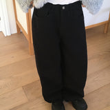 ポルマンウール起毛ワイドコットンパンツ