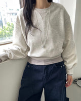 バーントオーバーフィットバルーンクロップスウェットシャツ 4C
