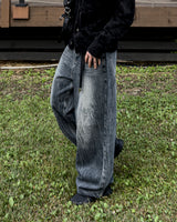 Phil Cat-Washing Crack Wide Denim