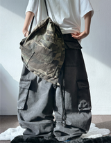 D-RING ZIPPER CARGO BALLOON PARACHUTE LONG PANTS🪽🩵🖤 - 2 COLORS